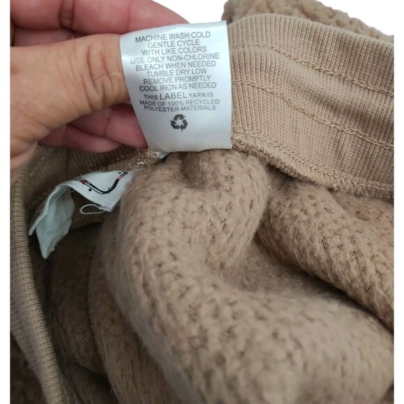 Hippie Rose Junior Sherpa Cozy Joggers Pants Elastic Unisex Size Large Brown New - Picture 13 of 14